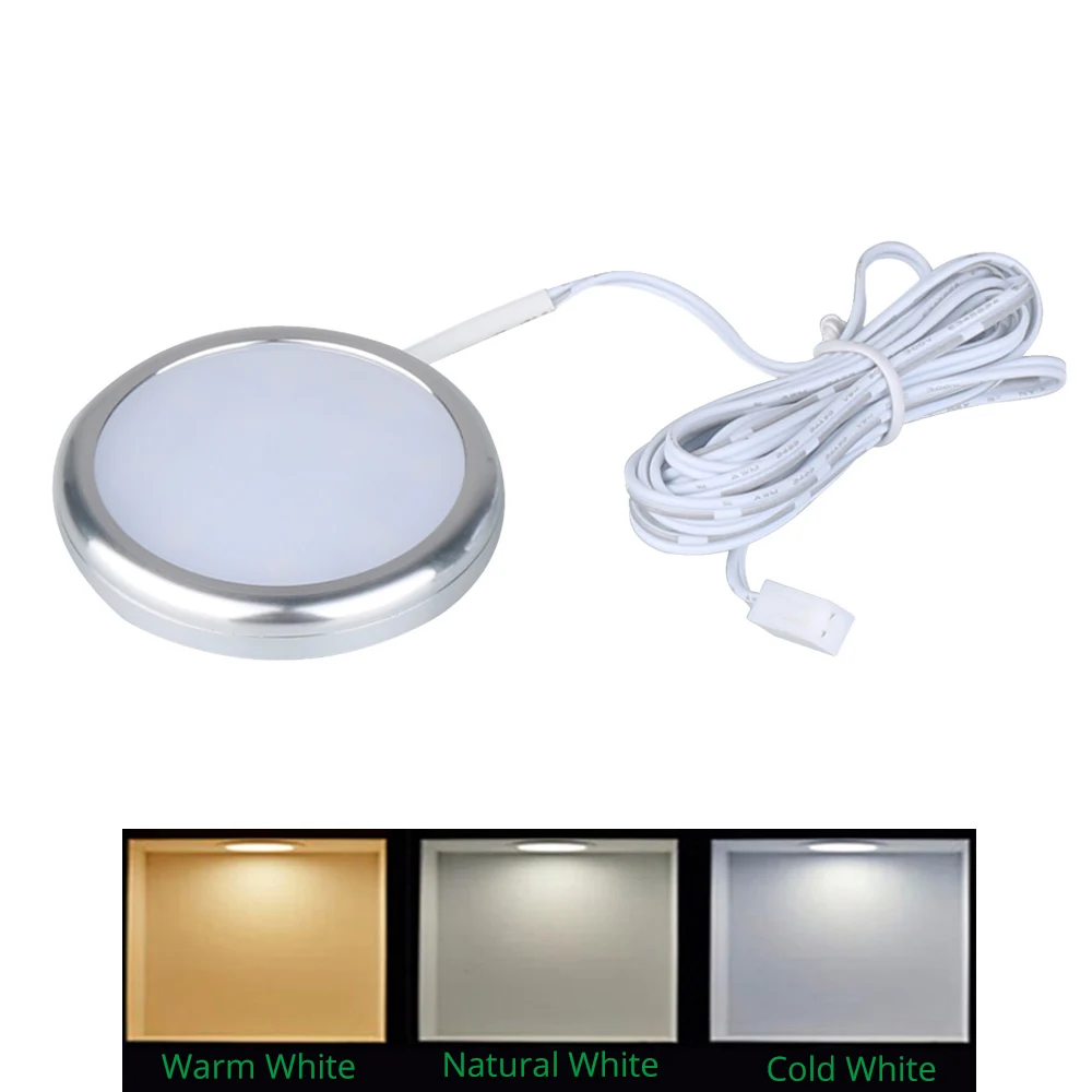 LED تحت إضاءة الخزانات المطبخ خزانة مكافحة الألومنيوم الفضة جولة الصولجان مصابيح 12 V خزانة مصباح خزانة الملابس خزانة الإضاءة