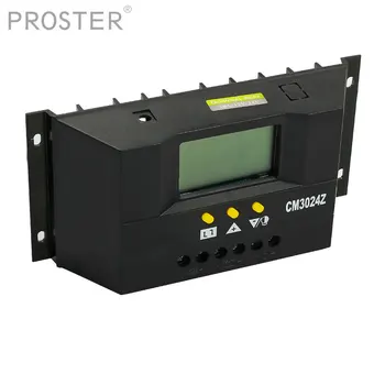 

Proster 30A 12/24V Solar Regulator Charge Controller PWM Charge Mode LCD Solar Panels Generator Voltage Current Controller