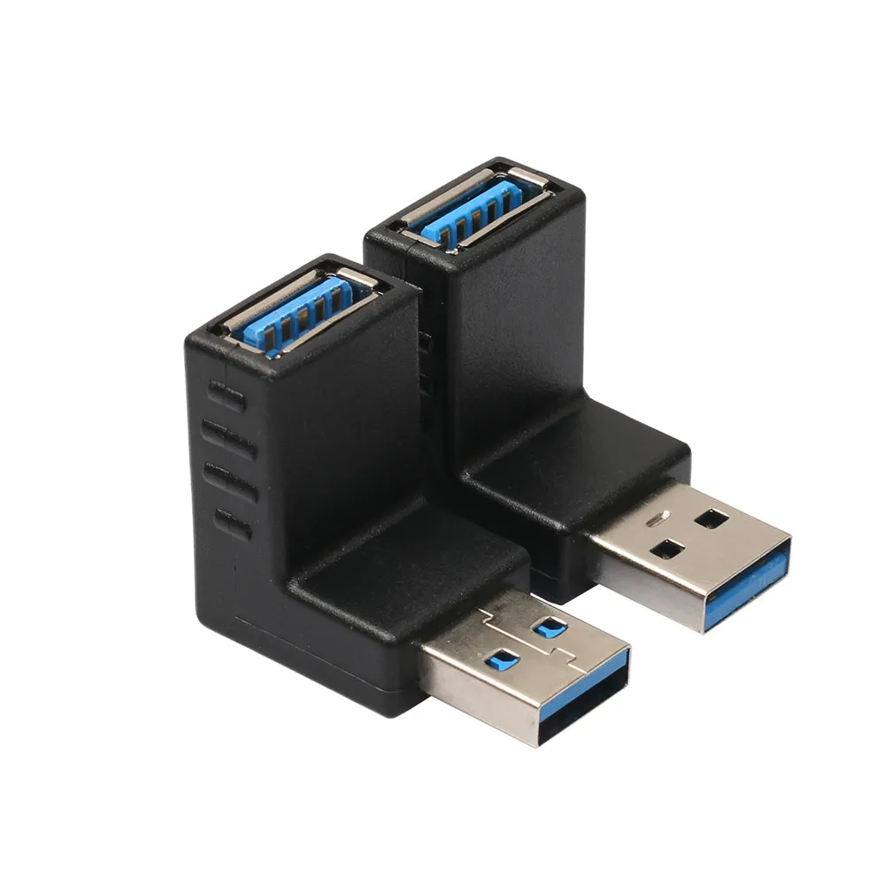 2 PC адаптер USB 3 0 A Male к женскому удлинитель 90 градусов с прямым углом штекер Прямая