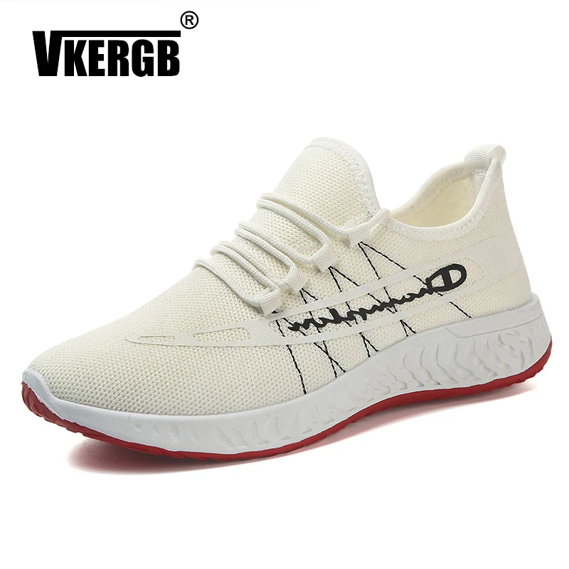 

VKERGB Summer breathable flying woven sports shoes men's trend mesh shoes casual fashion small white shoes light lazy shoes