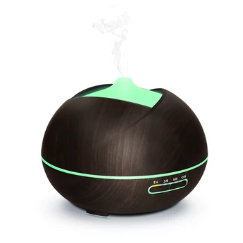 

450ml Essential Oil Diffuser Ultrasonic Wood Grain Humidifier with Colorful LED Light Wood Color Air Purifier Mist Maker