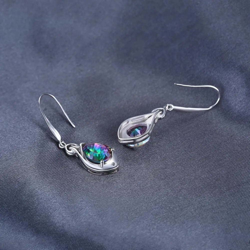 Ceny Jewelrypalace 7ct oryginalna tęcza mistyczny topaz spadek kolczyki 925 srebro kolczyki kobiety koreański kolczyki biżuteria