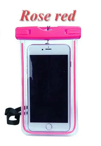 6 дюймов Водонепроницаемый подводный чехол для iPhone X 8 6s 7 Plus для samsung Galaxy S9 S8 Plus A5 A8 Plus водонепроницаемая сумка - Цвет: Rose Red