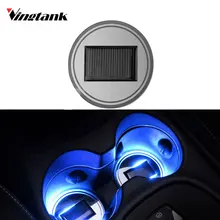 Vingtank Универсальный Водонепроницаемый Солнечный свет автомобильный держатель чашки Коврики Pad бутылку напитки coaster Встроенный вибрации света Сенсор автомобиль чашки Коврики