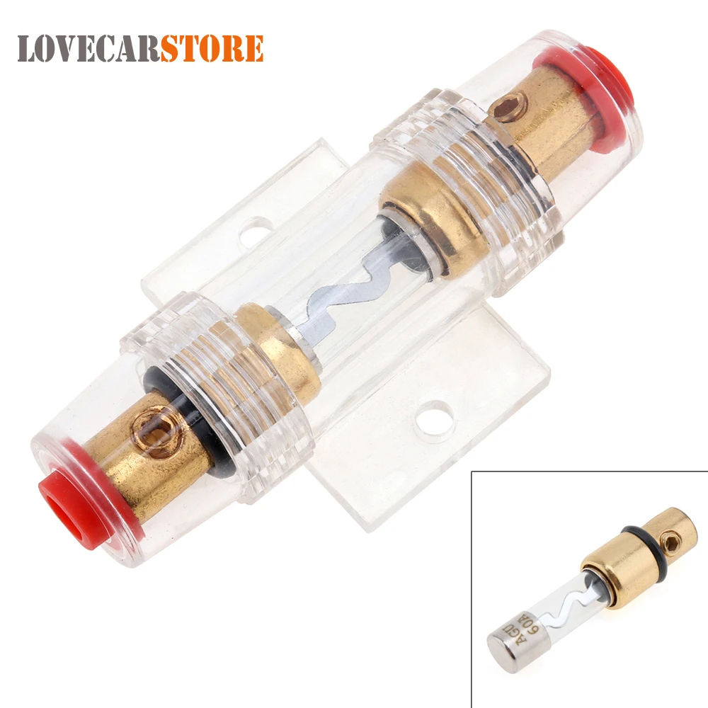 2pcs! DC 12V 60A Car Audio Refit Fuse Holder 8 Gauge Auto Vehicle