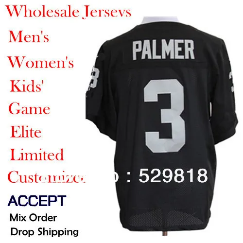 2013 New 3 Carson Palmer Free Shipping American Football Oakland Jersey 12 Ken Stabler Black Color Mens elite Jerseys Embroidery | Спорт и