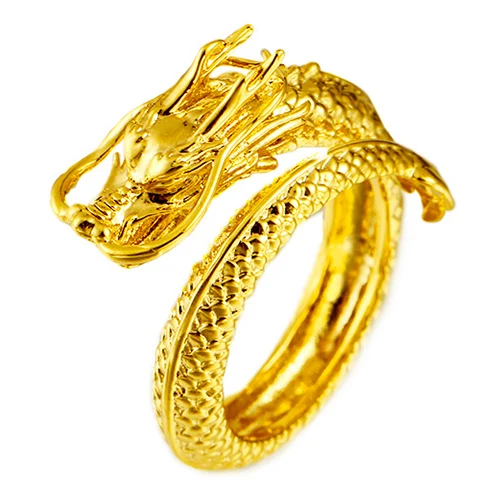 Product 1 Dragon Вьетнамский аллювиальный золотой дракон феникс пары обручальные кольца регулируемые ювелирные изделия оптом - Цвет основного камня: Product 1 Dragon
