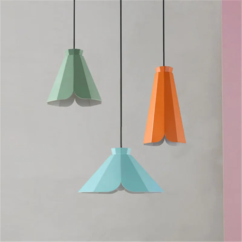 

Simple Loft Style Color Iron Droplight Modern LED Pendant Light Fixtures Industrial Wind Single Head Hanging Lamp Home Lighting