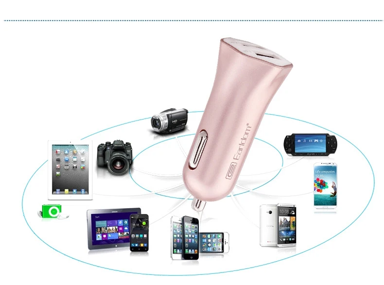 D6 Earldom Car-Charger Fast Dual USB Car charger PowerDrive 3.4A Cigarette Lighter Adapter Car charger for iPhone huawei xiaomi HTC