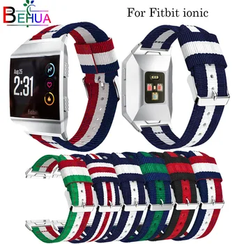 Nylon watchband Adjustable strap For Fitbit Ionic Replacement smart Sport Strap wristband For Fitbit Ionic smart watch band band for fitbit ionic soft silicone replacement sport band strap for fitbit ionic smart fitness watch band sport high quality