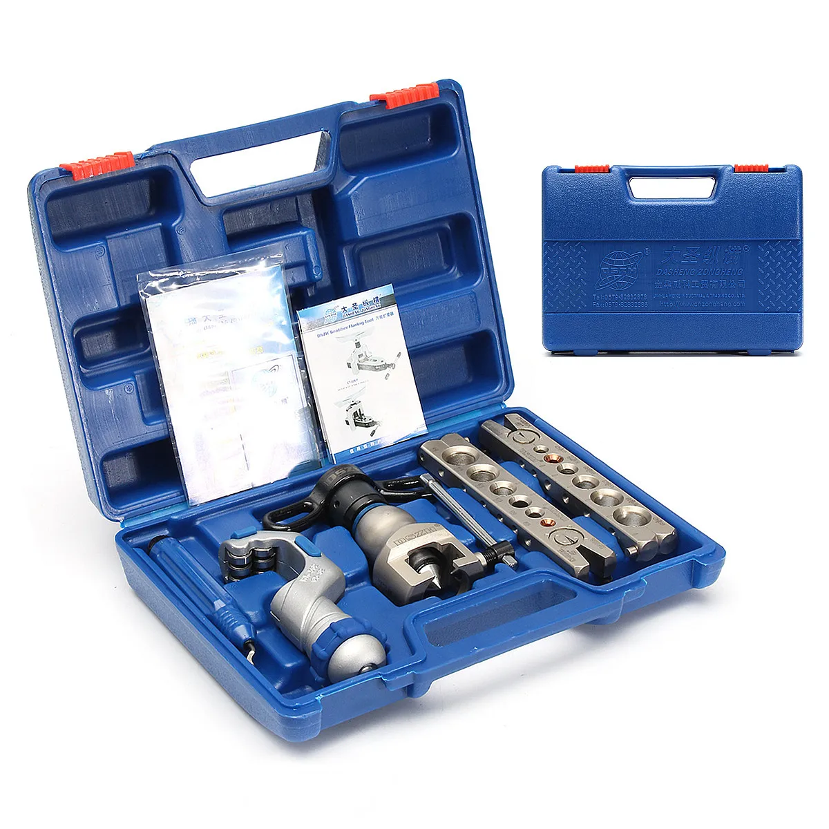 

6-19mm Copper Aluminum+Metal Ratchet Flaring Flare Tool Kit Refrigeration Eccentric Cone+Pipe Cutter Steel Double Ring Bar