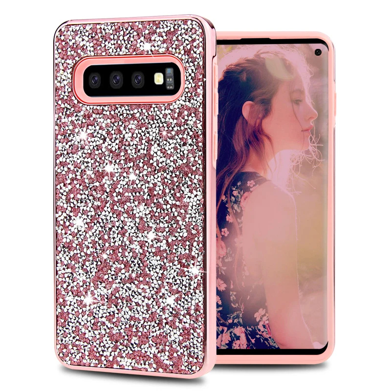 

Luxury Bling Diamond Case For Samsung Galaxy S10E S10 S9 S8 Plus Crystal Hard PC Soft TPU Cover For Samsung S10 Plus Phone Cases