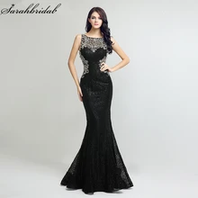 Сексуальные вечерние платья с блестками, длинное платье русалки, иллюзия, кружева, кристалл, бисероплетение, без рукавов, вечерние платья LSX171