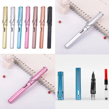 

High Quality Colorful 0.5mm 0.38mm Metal Texture Fountain Pen Replaceable Ink Pen Business Student Stationery