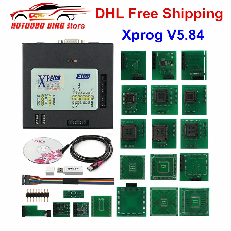 Флэш адаптер USB XPROG V5.84 с полными адаптерами лучше чем V5.75/V5.55/V5.0/V5.70/V5.72 X prog