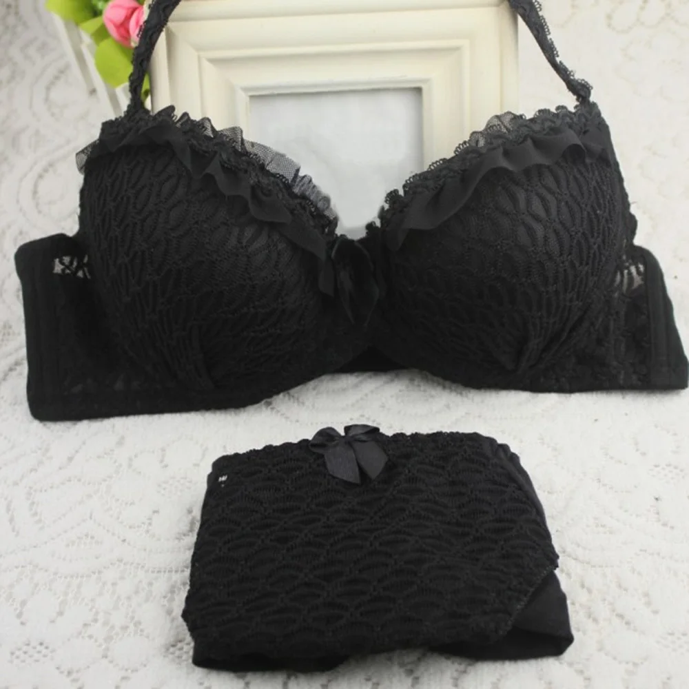 

Young Girls Lady Lingerie Push-Up 3/4 Cup Underwear Underwear Bra Panty Set