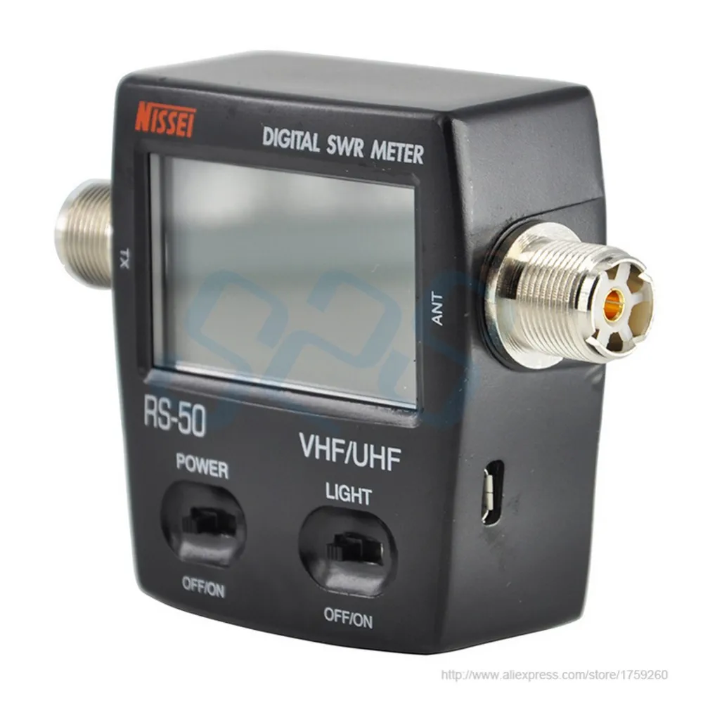 RS-50 цифровой SWR/Ватт метр NISSEI 125-525 МГц UHF/VHF M Тип разъем для TYT Kenwood Baofeng светодиодный экран радио измеритель мощности