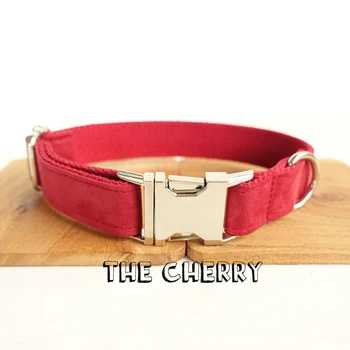 

Designer Nylon Pet Dog Collar and Leash Set Red Canvas Fabic Wrapped Fashion Bowtie Collar Leash set for Small Medium Dog