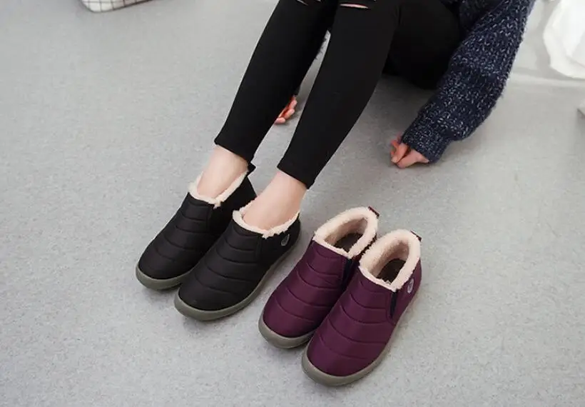 Size35-44; Водонепроницаемая женская зимняя обувь; зимние ботинки; теплые ботинки на меху с нескользящей подошвой; Теплые повседневные ботинки для мам
