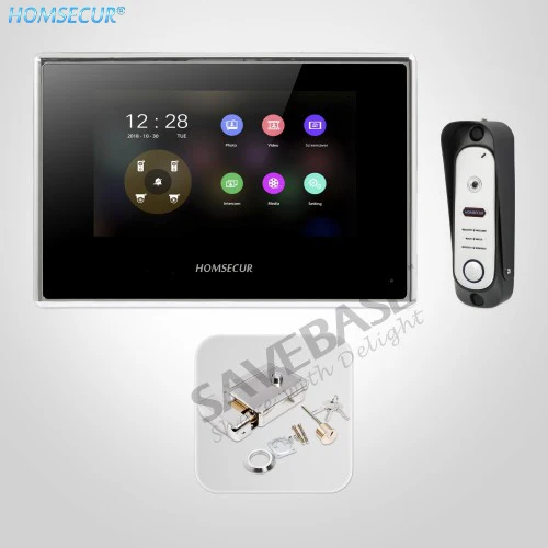 

HOMSECUR 7" Wired AHD Video Door Entry Phone Call System with Call Transfer BC051HD-S+BM718HD-B