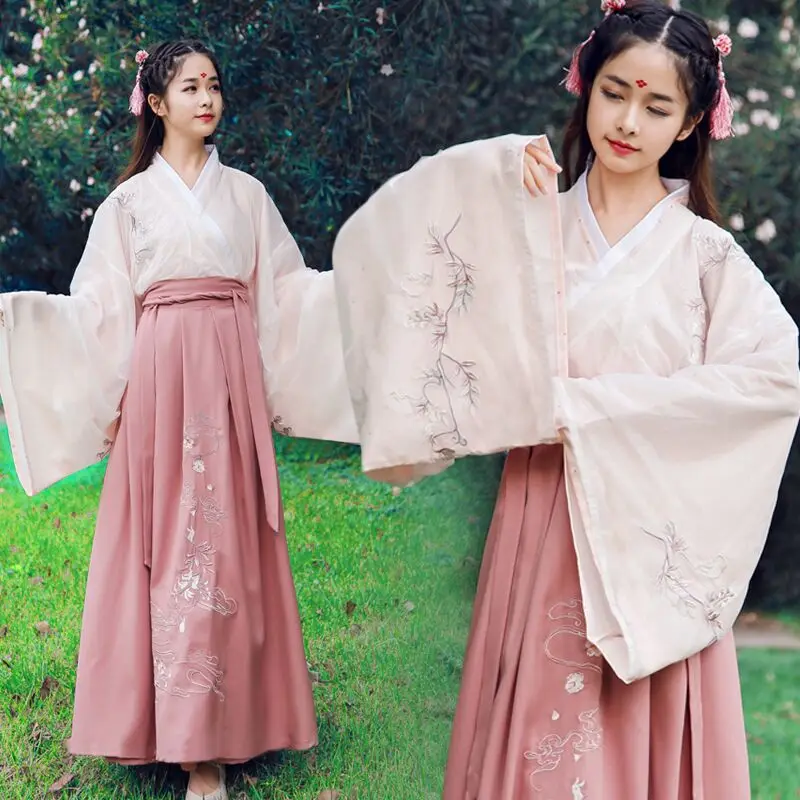 Женский костюм Hanfu династии Тан|Танцевальный для китайских народный танцев| |