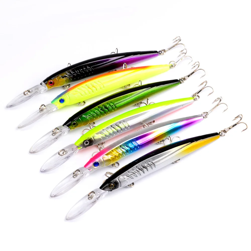 152mm 12.5g Japan Hard Bait Laser Minnow Fishing Lure 6# Hook Deep Sea fishing Wobbler Tackle Crankbait Isca Artificial Bait