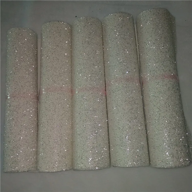 eco friendly white silver glitter fabric sheet 5 rolls per bag used for