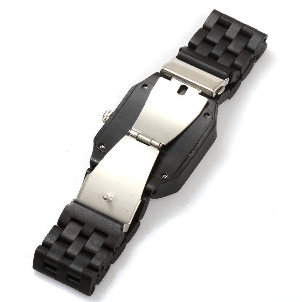 BEWELL 111A черные прямоугольные кварцевые деревянные часы для мужчин деревянный квадратный циферблат Авто Дата коробка часы для мужчин роскошный бренд Relogio Masculino