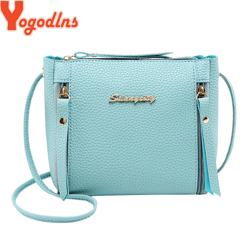 

Yogodlns New sale bags for women vintage messenger bag Double Zipper Handbag PU Leather Crossbody Bag Casual Shoulder bags