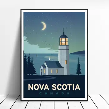 

VINTAGE NOVA SCOTIA Canada Canvas Painting Art Print Poster Picture Wall Modern Minimalist Bedroom Living Room Decoration