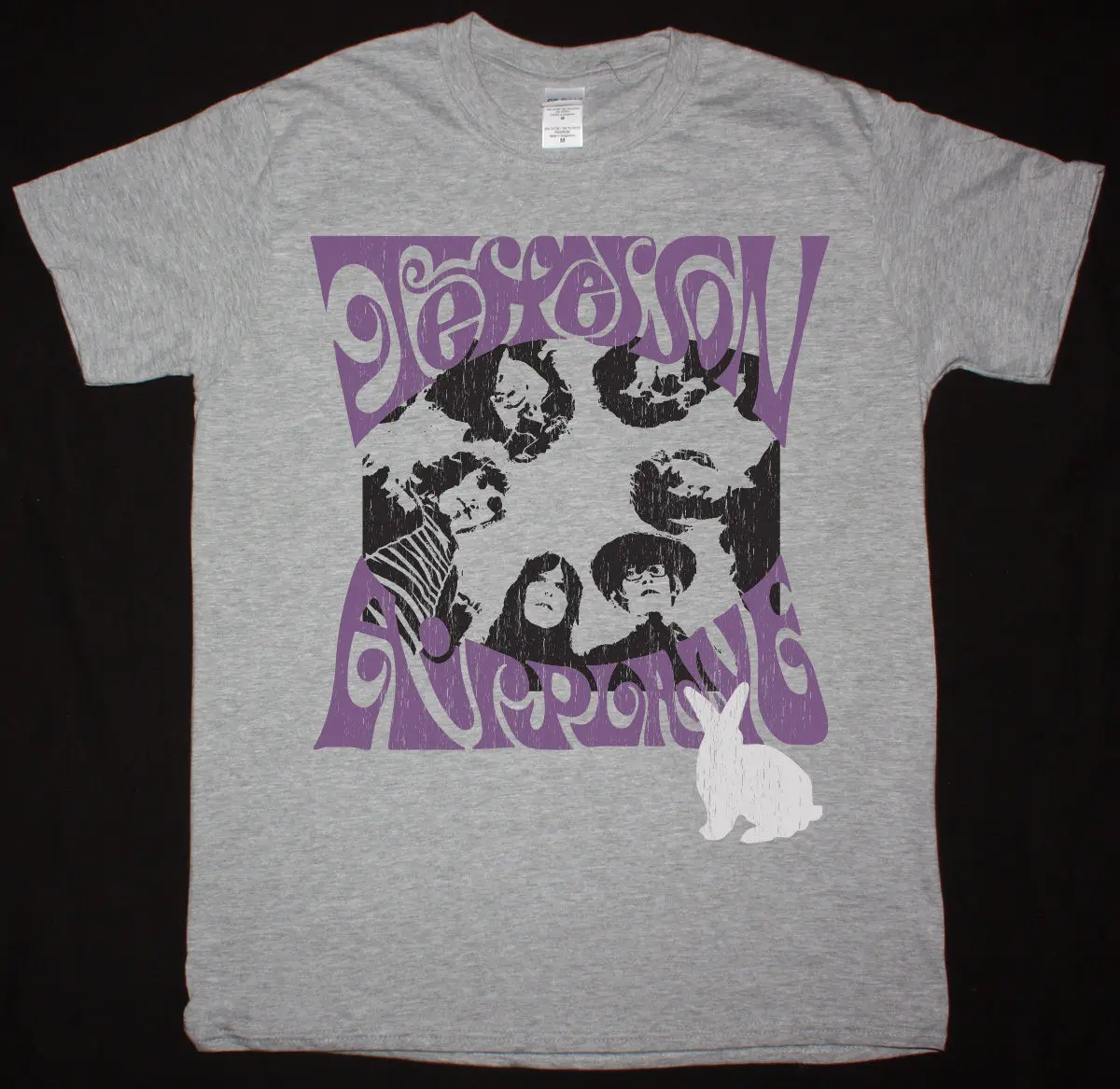 

JEFFERSON AIRPLANE WHITE RABBIT SPORTSER GREY T SHIRT PSYCHEDELIC ROCK ACID2018 New Brand