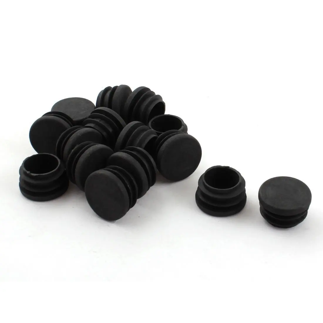 Hot Sale 15 pieces of Chair Table Legs End Plug Round Plastic Inserted Tube Black Plastic Furniture Leg Plug Chair Legs Foot