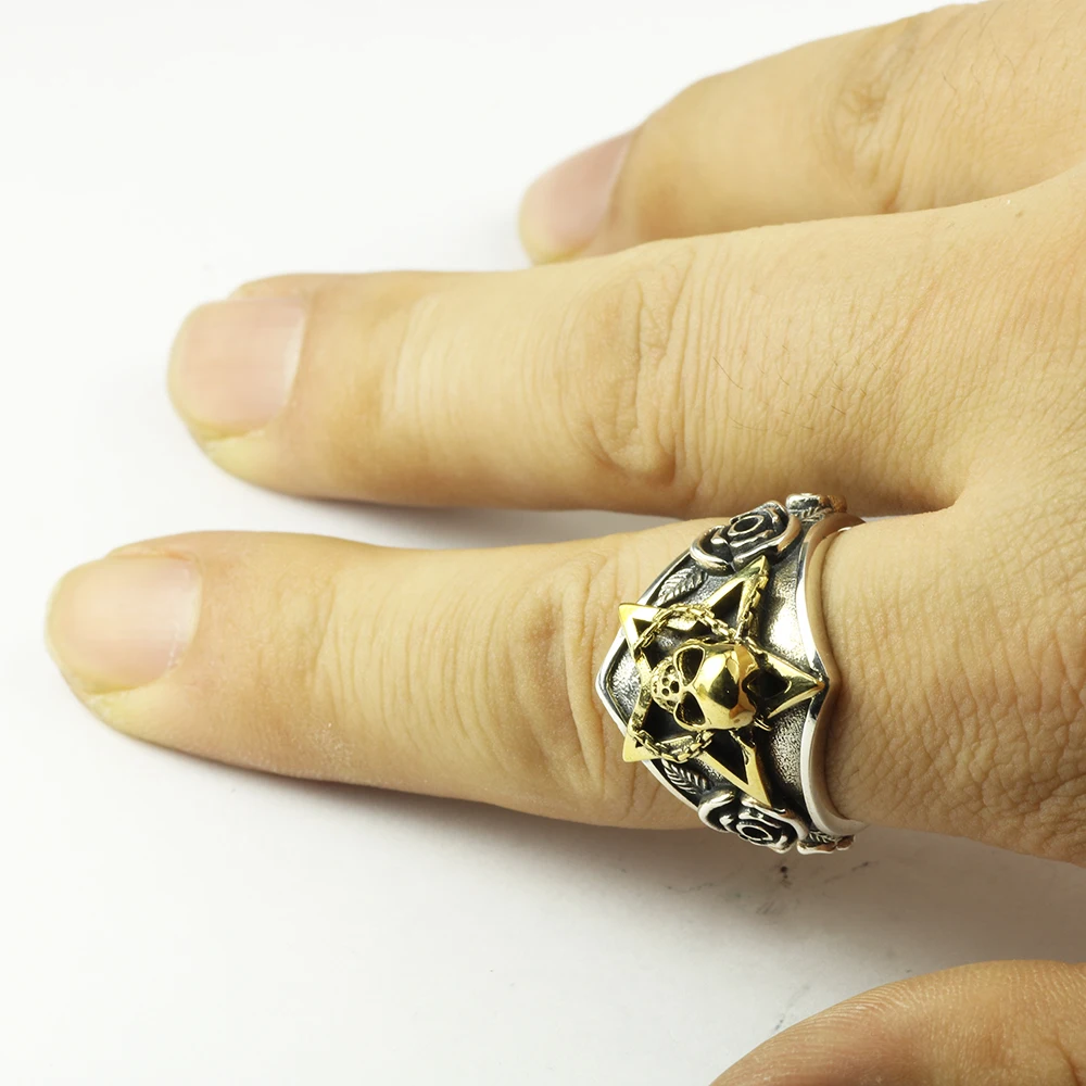 Real-Pure-925-Sterling-Silver-Viking-Ring-Skull-With-Pentagram-Gothic-Punk-Rock-Rose-Flower-Carving (4)