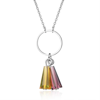 

XIYANIKE 925 Sterling Silver Crystal Colorful Necklace Exquisite Fashion Wedding Choker Gift Jewelry For Women Party New VNS8551