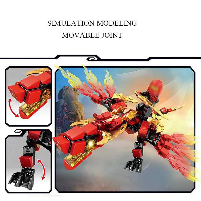 Yingelon 2019 New Dragon Series Gifts For Kids Building Block Ninjago 100 + Pcs Boy Toy 8 Years Old Mini Digital Children Toys 