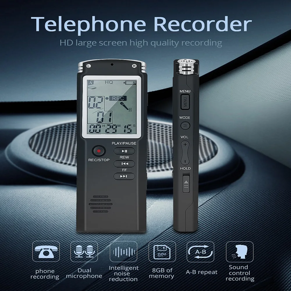  TISHRIC 8GB MINI Audio Audio Registratore Vocale Dittafono Penna Digitale del Registratore del Tele