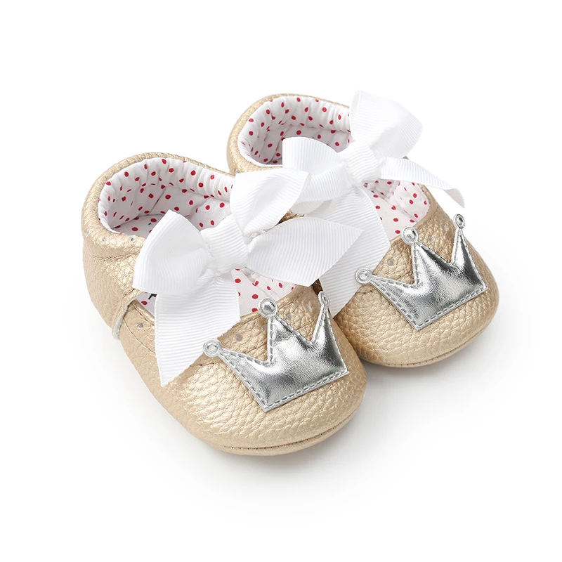Новорожденный ребенок корона для девочек принцесса удобная мягкая подошва противоскользящие кроссовки обувь