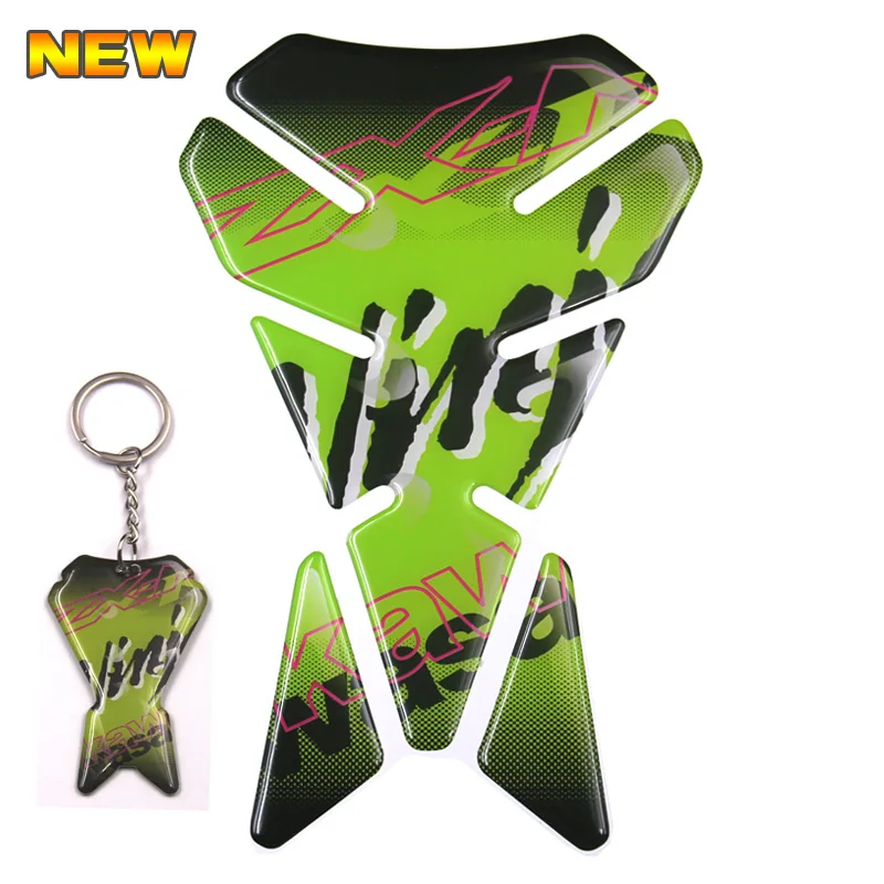 

3D HRC Resin Gel Motorcycle Tank Pad Sticker Decal Emblem for Z250 Z300 Z800 Z900 Z1000 Ninja 400 + KeyRing