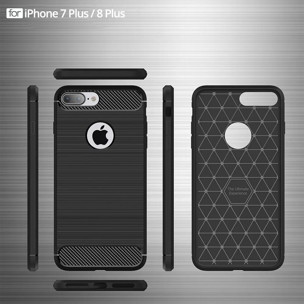 Best Luxury Carbon Fiber Case For iPhone 6 6s Plus Case Anti knock Drawing Soft TPU Shockproof Cover For iPhone 7 8 Plus