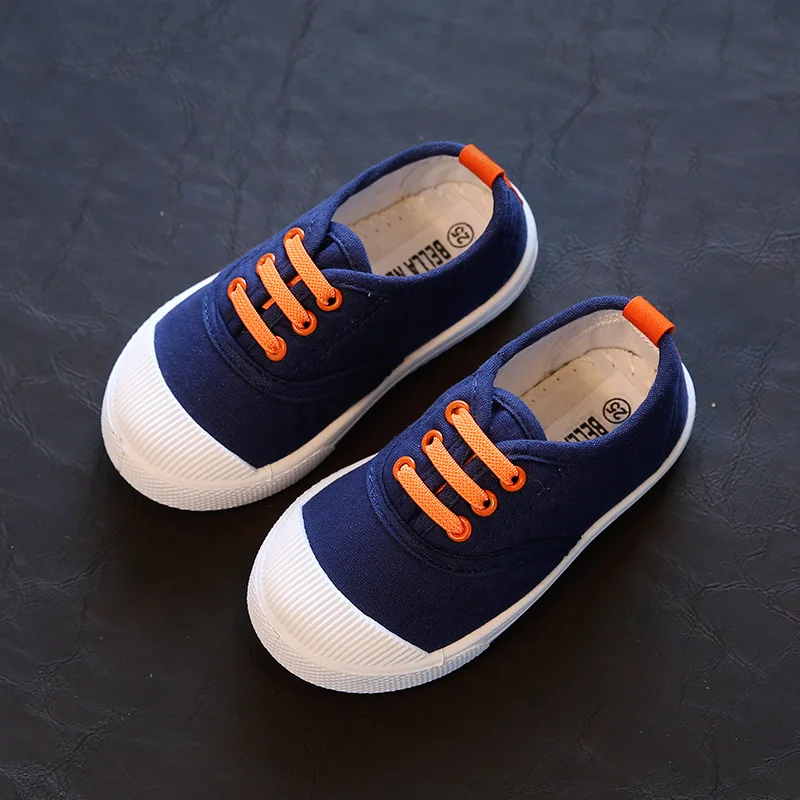 Kids Shoes Boys Growing Sneakers 2017 Spring Solid Canvas Breathable Casual Girls Shoes Children