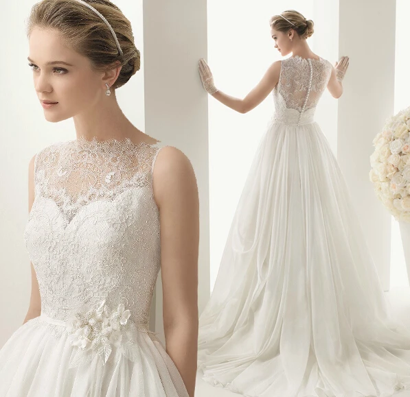 Luxury French Style Wedding Dress With Flowers Large Tail Luxury French Style Wedding Dress With Flowers Large Tail Lace Dis