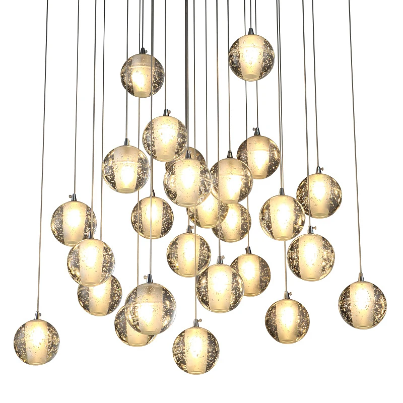 

Modern Crystal Chandelier Lighting LED Pendant Hanging Light Orb Crystal Ball Chandeliers Stair Cristal Chandelier Home Lighting