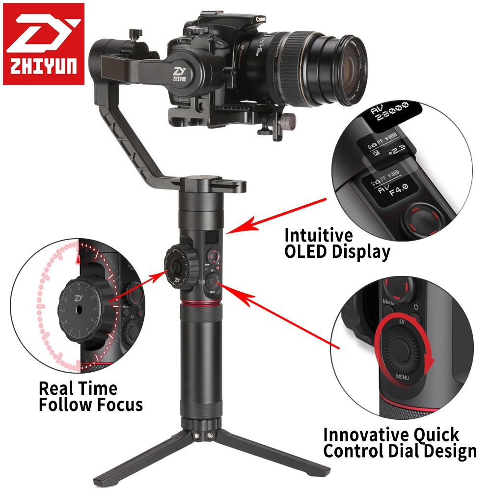 ZHIYUN Crane 2 Gimbal 3,2 кг медведь камеры ручной 3-осевой стабилизатор DSLR штатив «стедикам с лампой накаливания для непрерывного изменения фокусировки