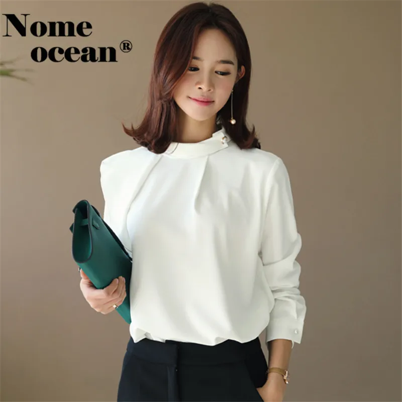 Button-up Collar Women's Blouses Asymmetric Ruffle Shoulder Design Long Sleeve Shirts for Women 2018 Autumn Tops Shirt M18080710 |
