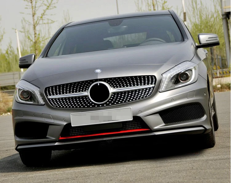 Для Mercedes W176 ABS алмаз Передняя решетка для Benz 2013 класс W176 A180 A200 A260 A45 серебристый/черный
