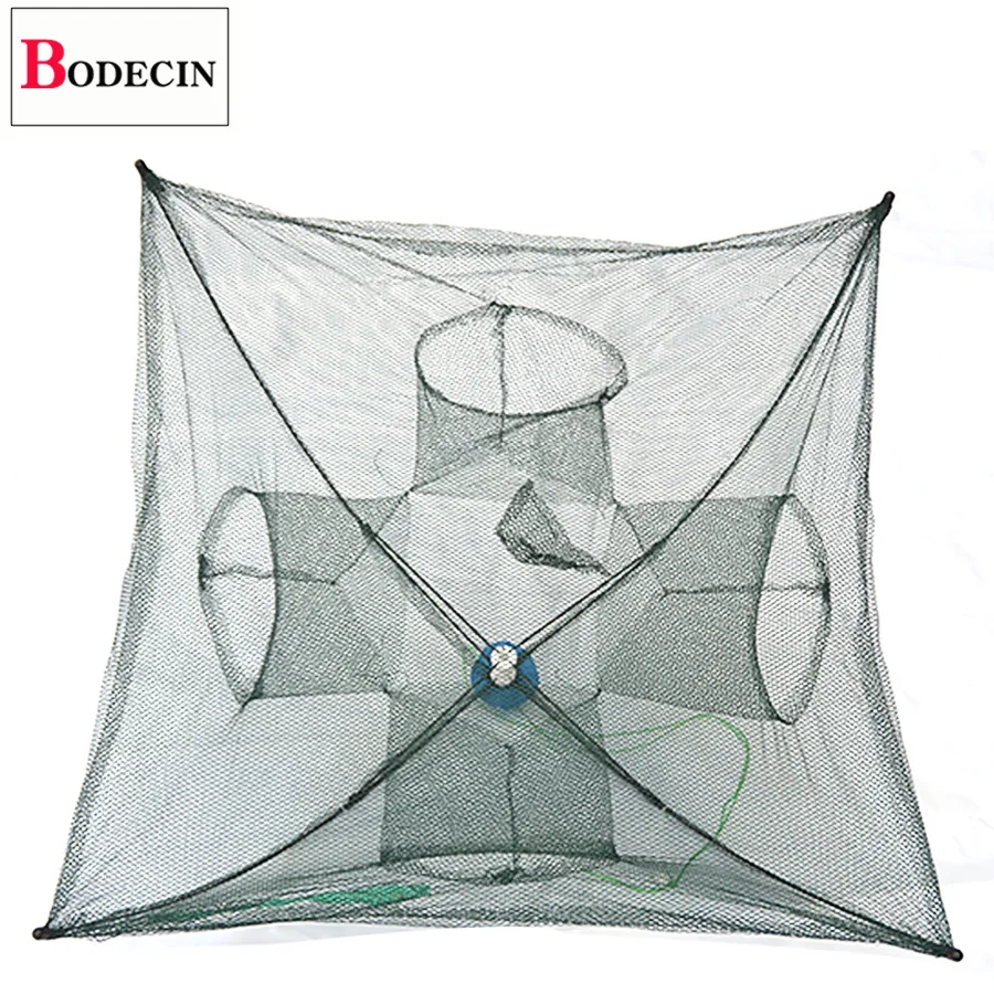 Folded Portable 4 Holes Fishing Net Network Casting Crayfish Catcher Shrimp Minnow Crab Baits Trap Cages Mesh Fish Nets China (5)
