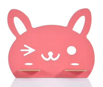 

Cartoon Wooden Cellphone Storage Racks Cute Rabbit Desk Stand Holder Books Magazine Notebook Storage Desk Shelf Holder