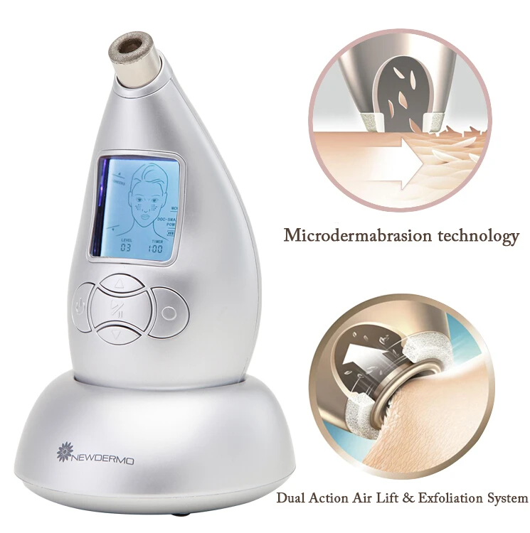 Silver Pro 2 Diamond Heads High Quality Microdermabrasion Dermabrasion Machine Home Use Portable V Face Massage