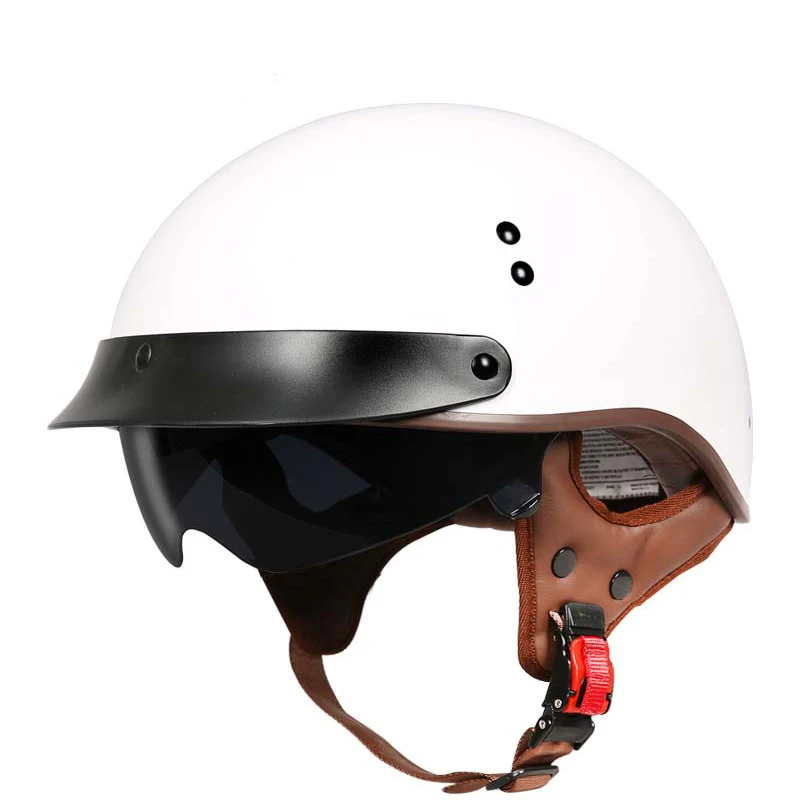 TORC T55 moto rcycle шлем, винтажный шлем Ретро Скутер половина шлем с внутренним козырек объектив casco moto в горошек - Цвет: 2
