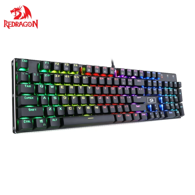 Cheap Redragon Wired Mechanical Gaming Keyboard K556 RGB LED Backlit Aluminum Base 104 Standard Keys Teclado Gamer Floating PC Game Cheap Redragon Wired Mechanical Gaming Keyboard K556 RGB LED Backlit Aluminum Base 104 Standard Keys Teclado Gamer Floating PC Game